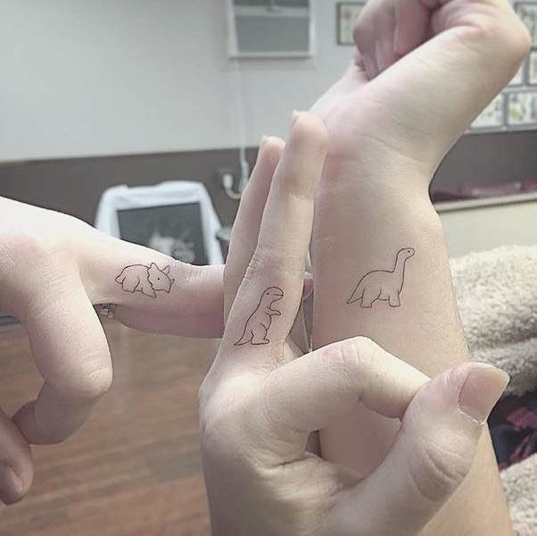 Dinosaur Line Work Minimalist Tattoo Designs