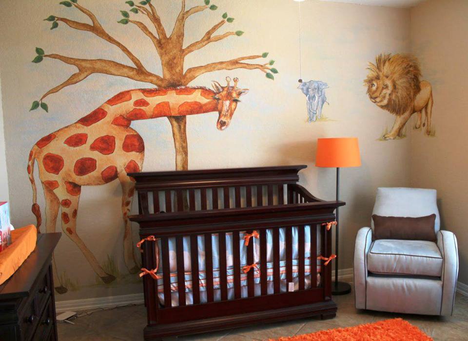 Disney Decorated theme In Baby Boy Nursery With Lion & Giraffe