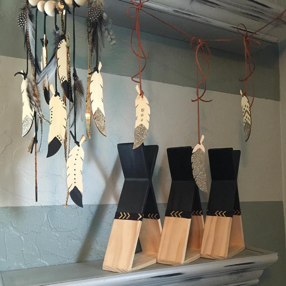 Dreamcatcher And Mini Teepee Shelves in Kids Room