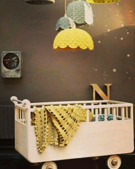 Excellent Boy Nursery With Mustard & Brown Hangings, Blanket And Wall Decorated With Stars