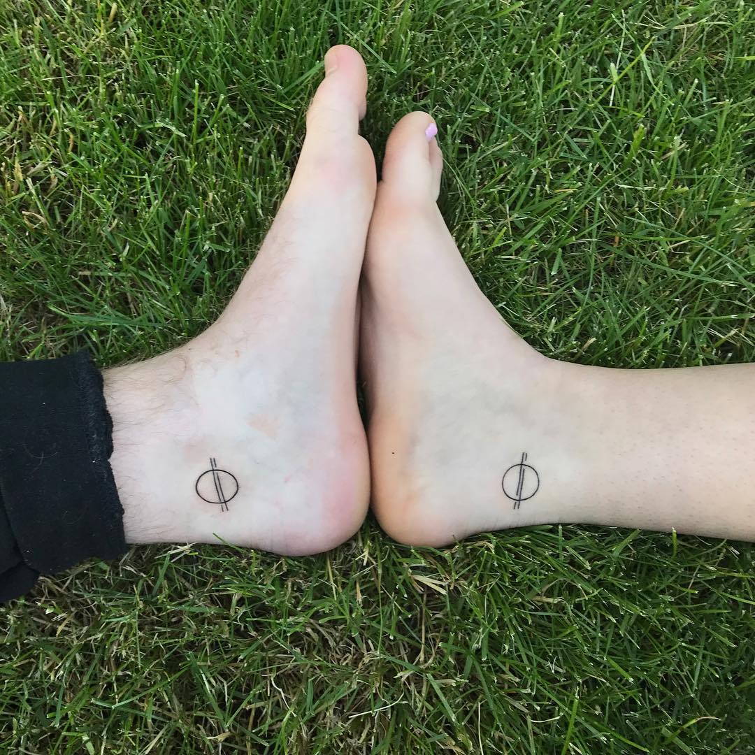 Exiquisting Sibling Tattoo On Ankle