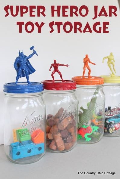 Funny DIY Super Hero Toy Storage