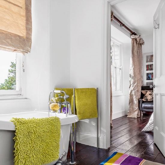 Give A Contemporary Bathroom Touch To Your Traditional Bathroom By Adding Colorful Elements