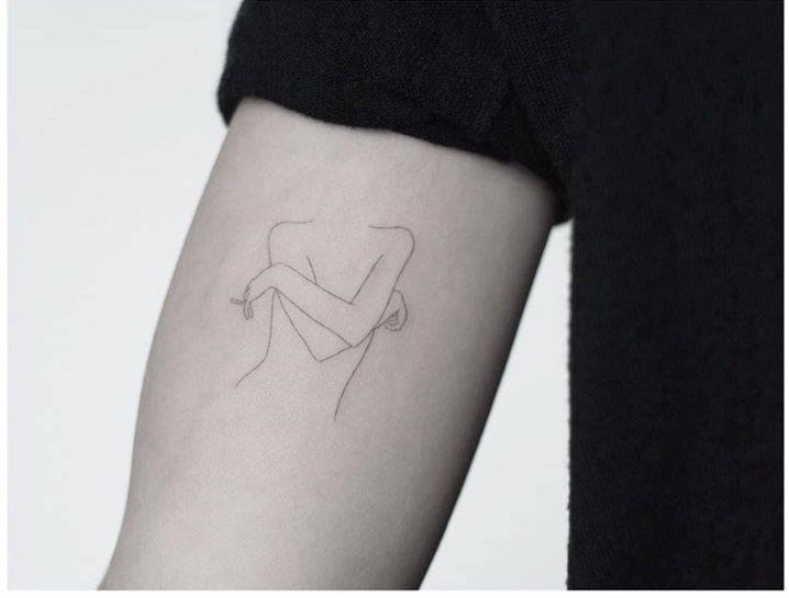 Inspiring Line Work Minimalist Tattoo On Sleeve