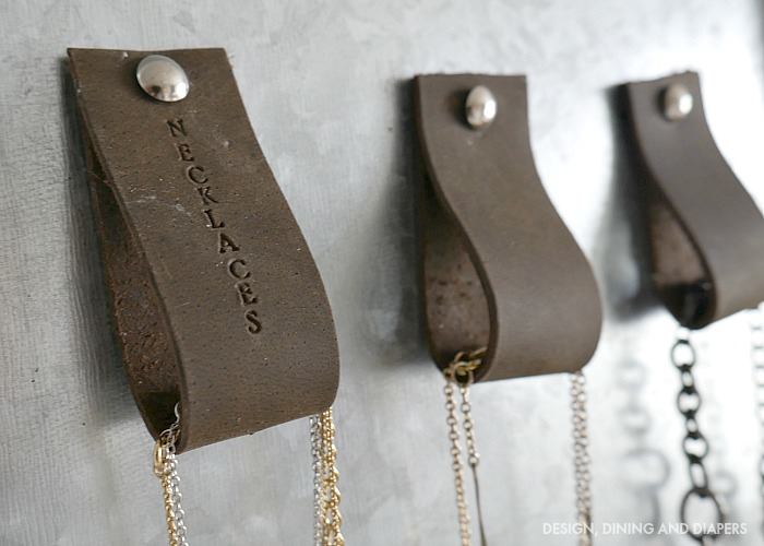 Leather Stamped Hooks For Jewelry Storage