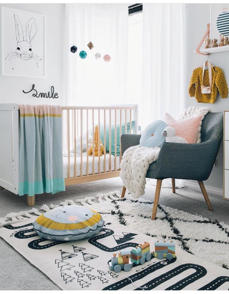 Light Colors With Mustard & Turquoise Perfect For Nursery
