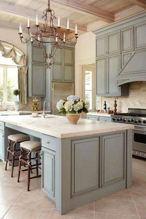 Lovely Marble Kitchen Island With Cupboards
