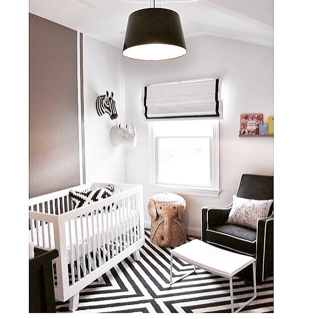 Modish Black & White Graphic Nursery Design For Baby Boy