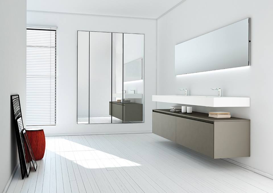 Modular Storage, Stylish Sink, Neutral Color Palette In This Contemporary Bathroom Gives You Spa Like Ambience