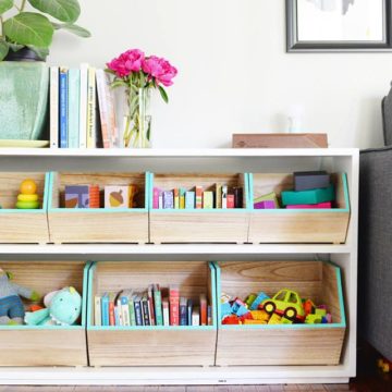 Pillow Fort Wood Bins For Toy Storage