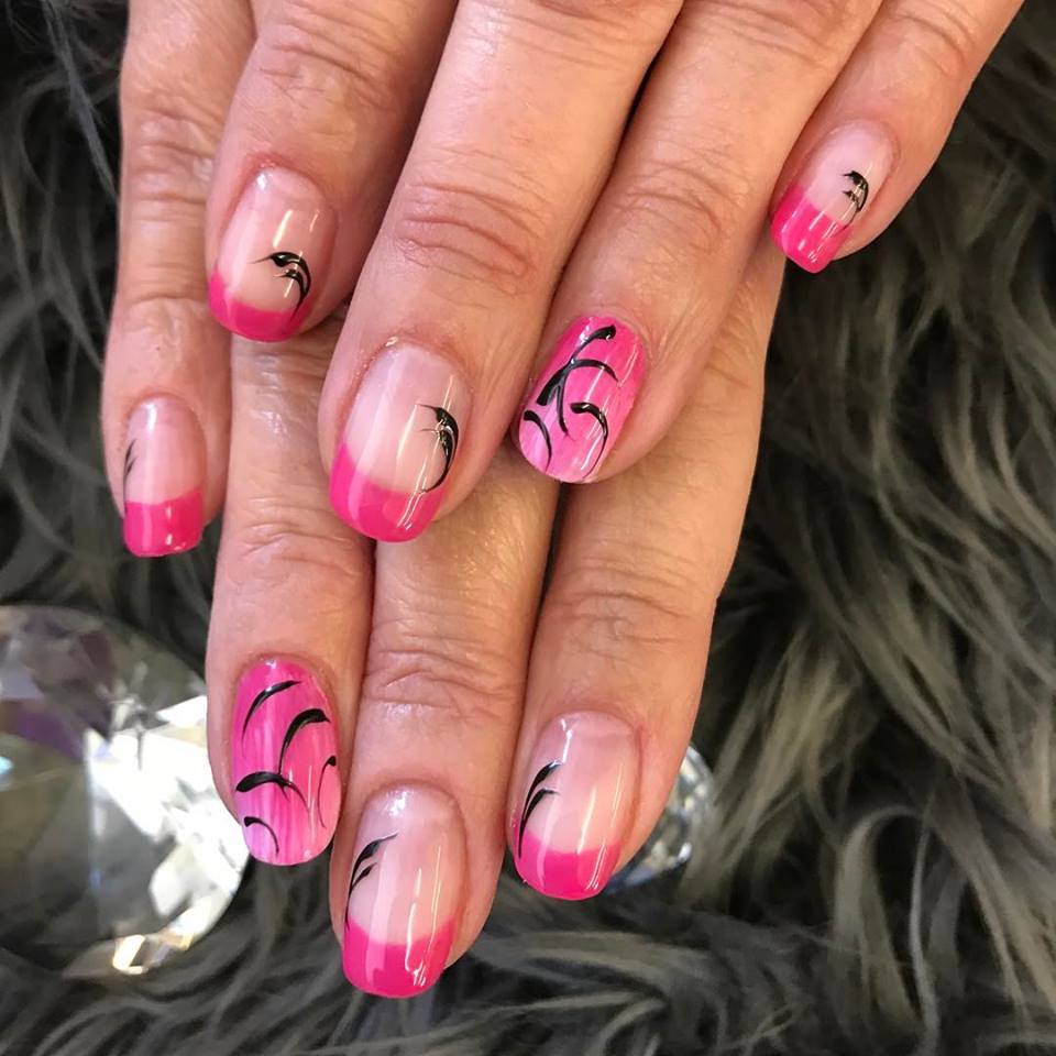 Pinkish Artistic Nail Design