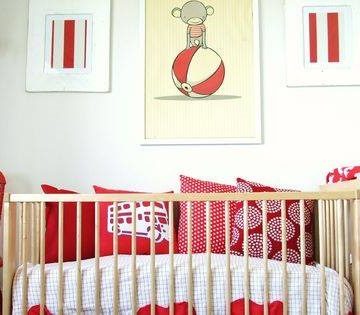 Red & White Theme Nursery Decor Idea