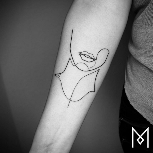 Single Line Meaningful Minimalist Tattoo Idea