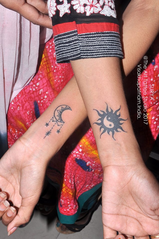 Sun & Moon Symbols On Wrist