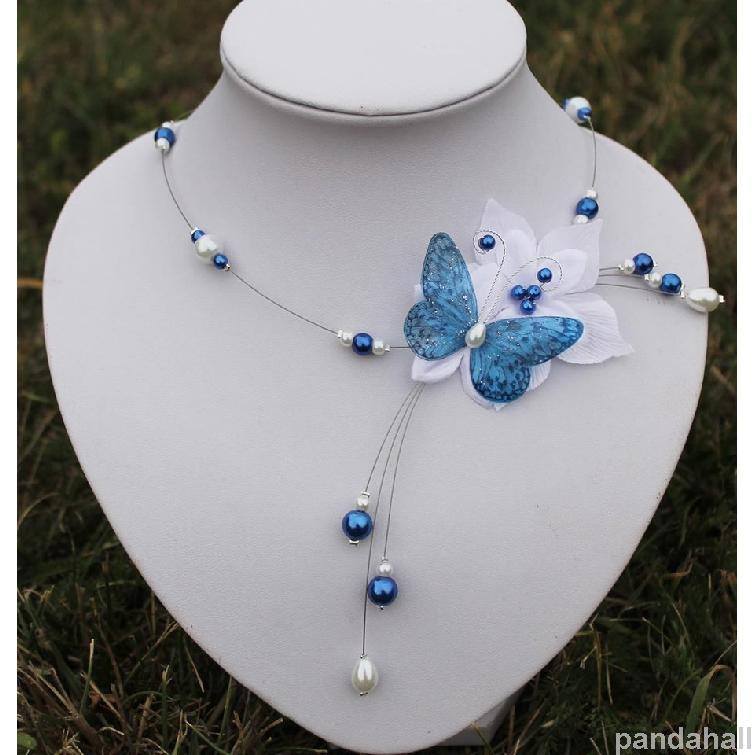 Appealing Pearl Necklace With Butterfly