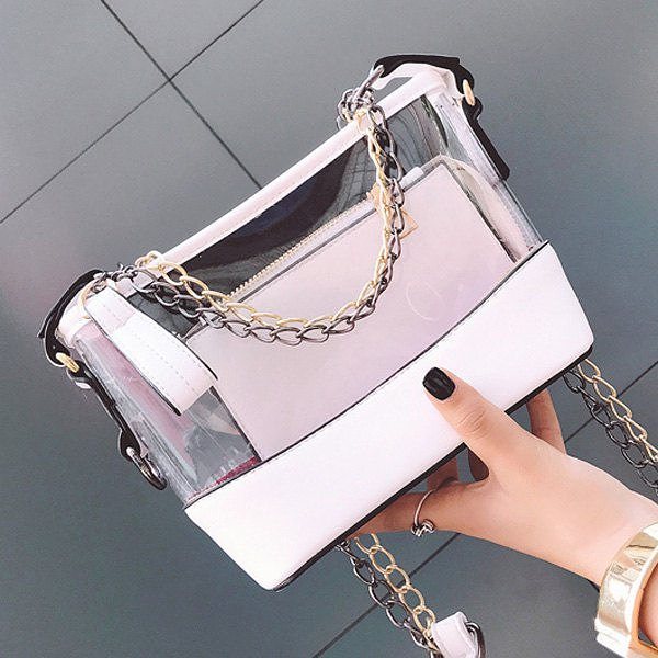 Attractive Transparent Crossbody Bag With Pouch