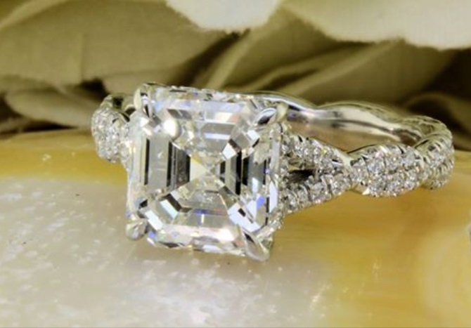 Awesome Diamond Cut Engagement Ring
