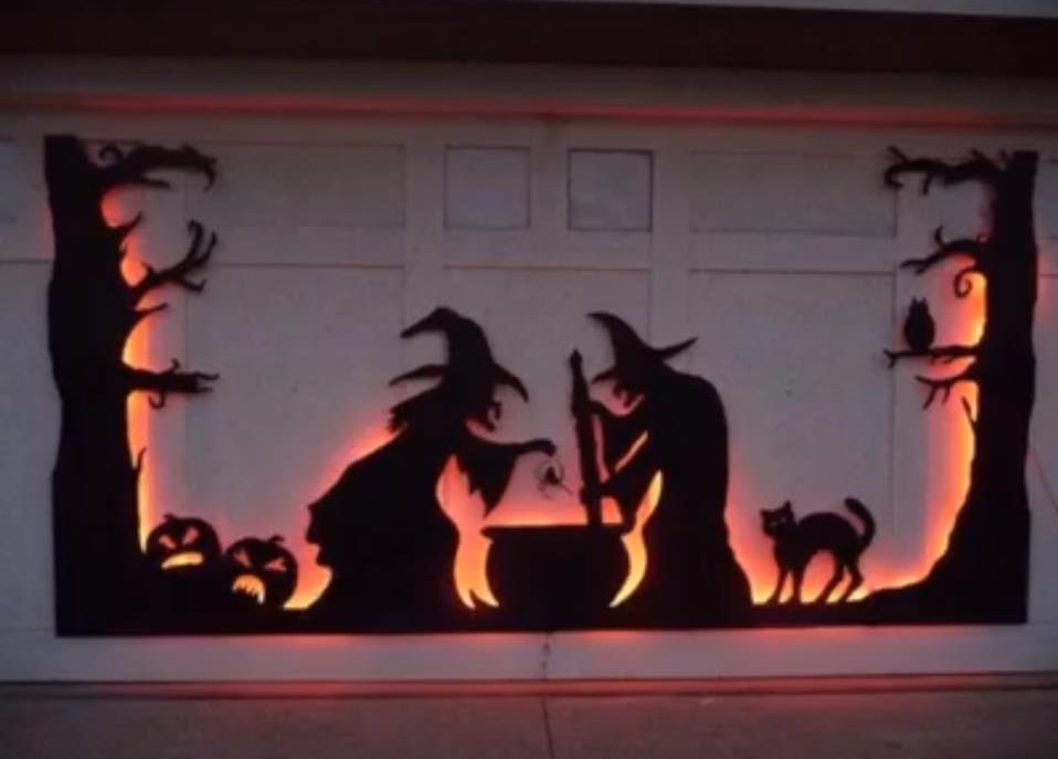 Awesome Garage Door Silhouette On This Halloween