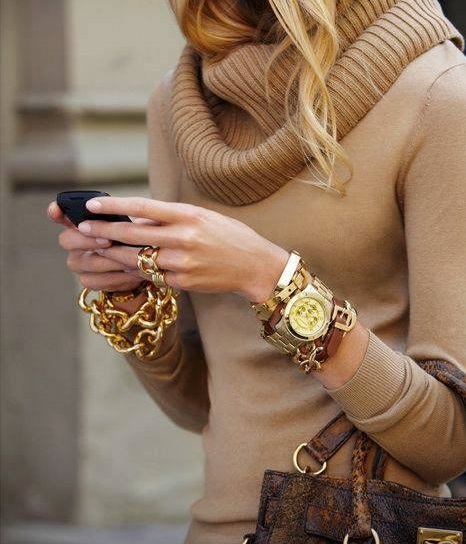 Awesome Layering Bracelet With Watch