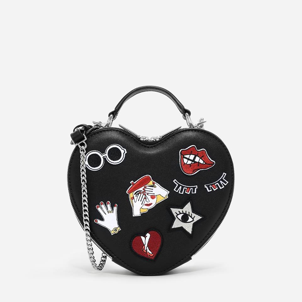 Black Heart Shape Crossbody Bag