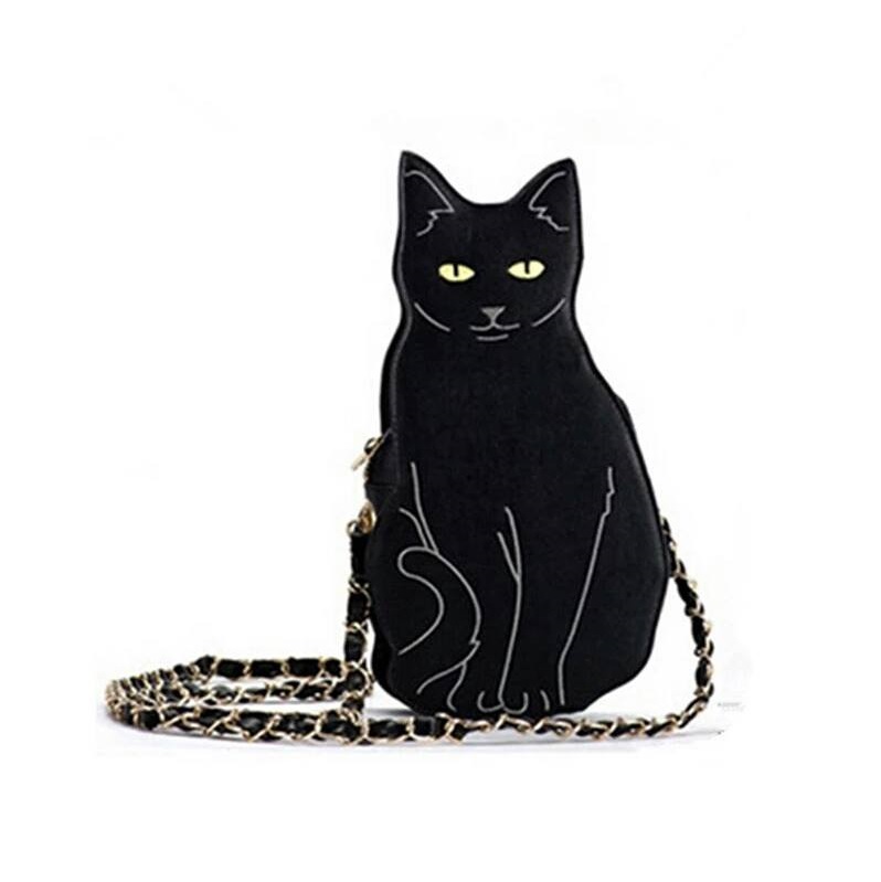 Cat Design Crossbody Chain Bag