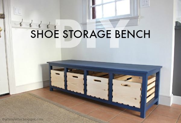 Chic DIY Shoe Storage Bench By Using Pellet