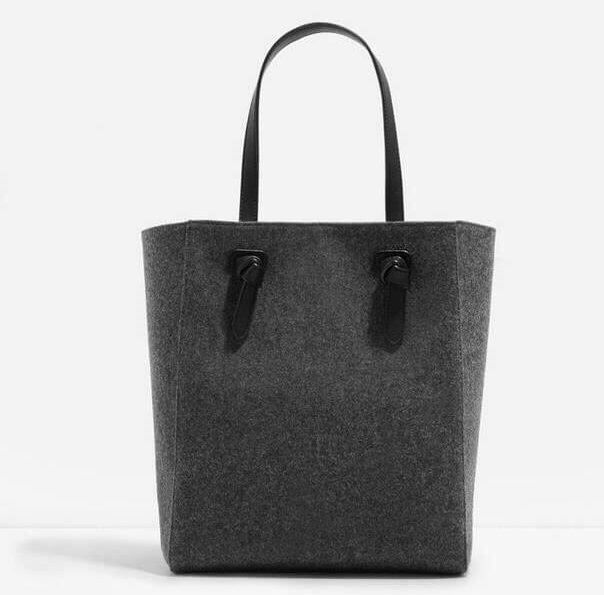 Elegant Grey Suede Tote Bag