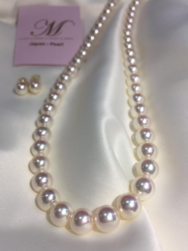Elegant Pearl Necklace Set With Earrings