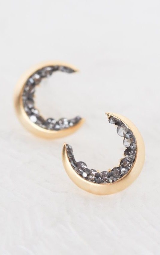 Exclusive Crescent Moon Stud Earrings