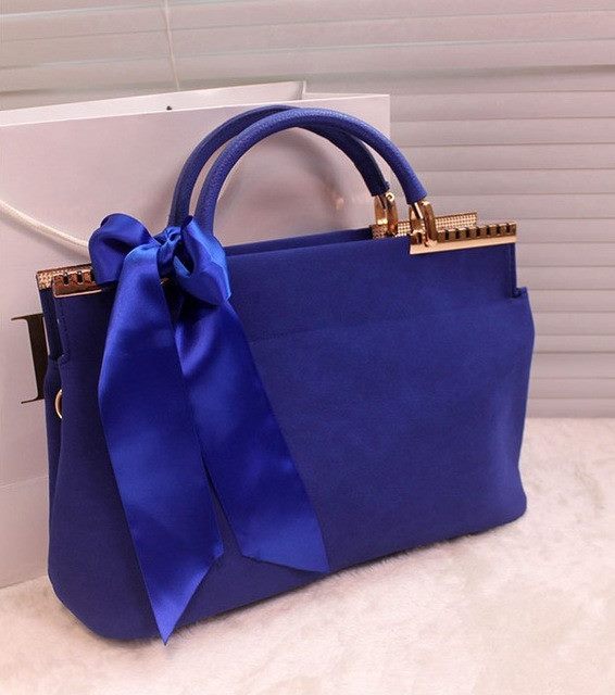 Fabulous Blue Suede Tote Bag Design