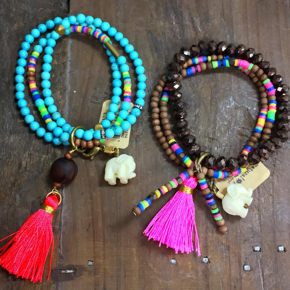Fun Beads With Elephant Layered Bracelet