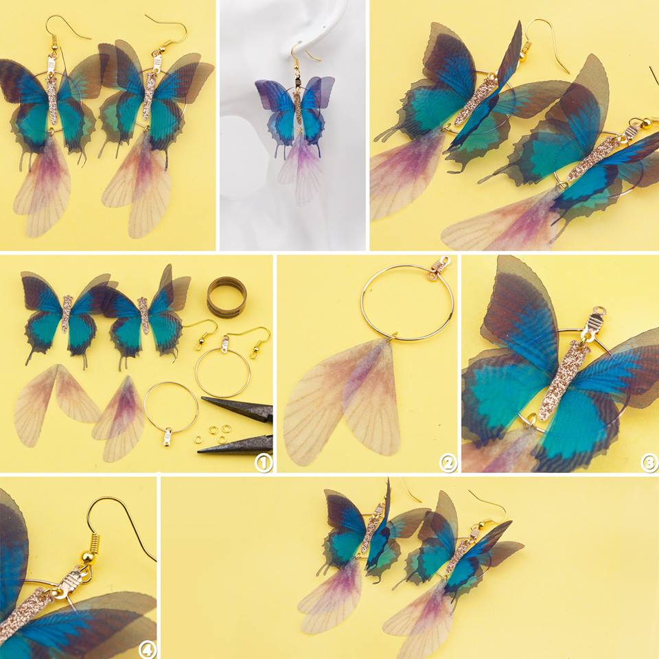 Funky DIY Organza Butterfly Earrings