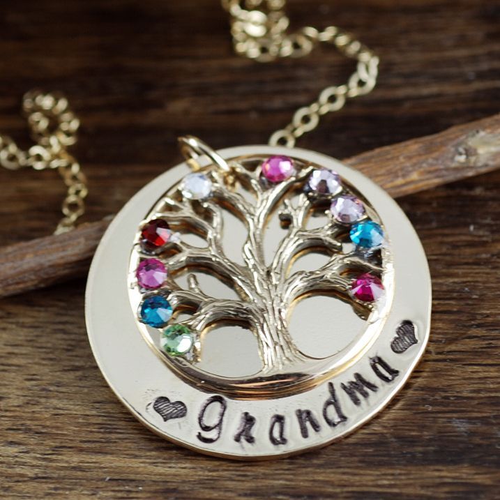 Hand Stamped Birth Stone Personal Necklace