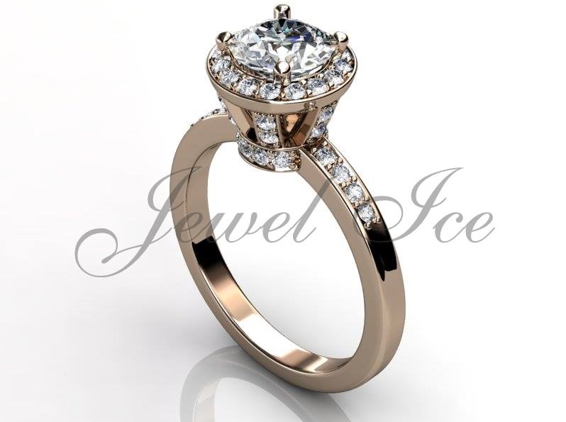 Impressive Rose Gold Diamond Engagement Ring