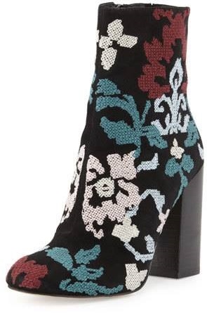 Multicolors Ankle Boots With Block Heels