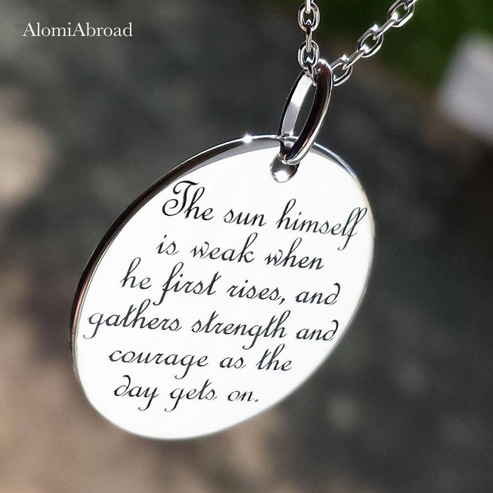 Outstanding Silver Quote Engrave Pendant
