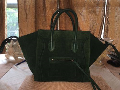 Plain Green Suede Tote Bag