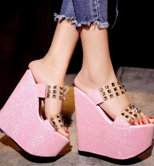 Preety Pink High Wedgs Heel Sandals