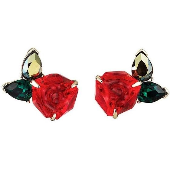Red Rose Swarovski Stud Earrings