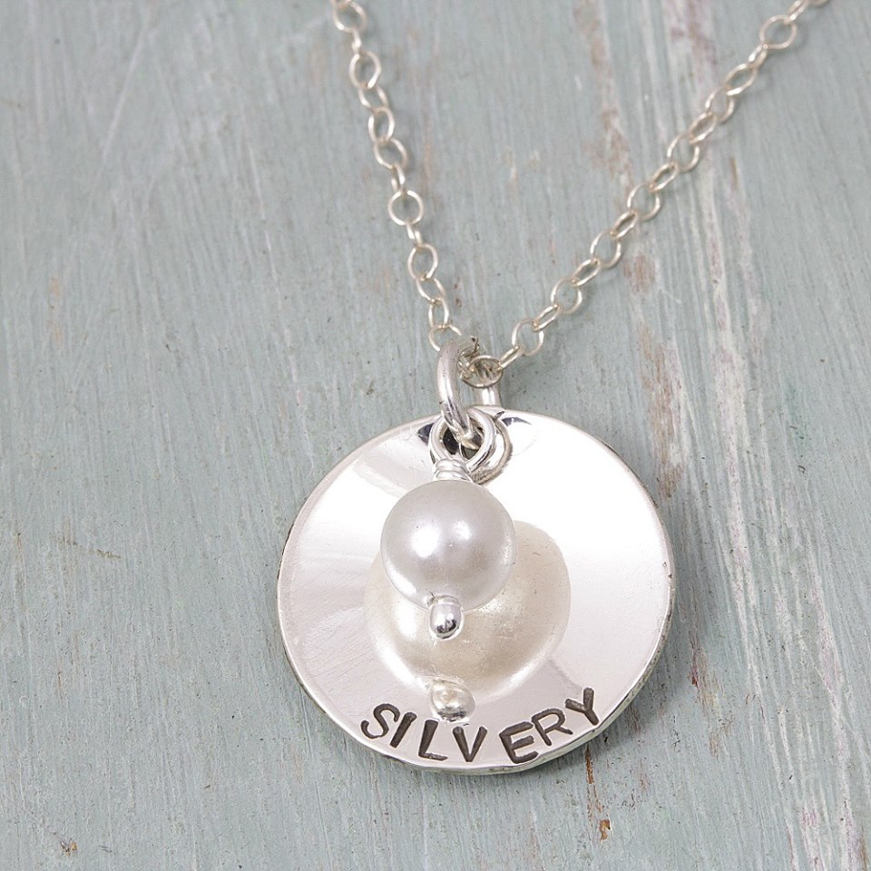 Remarkable Sterling Silver Dished Coin & Pearl Necklace