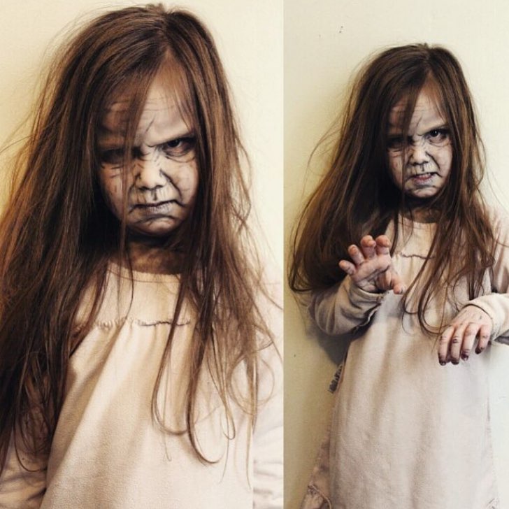 Scary kid ready for halloween party. Pic by horrorhags
