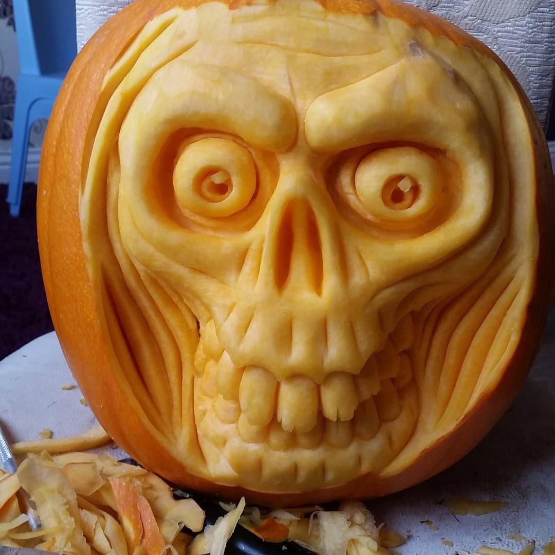 Scary skeleton form Pumpkin carving. Pic by simonpatel76