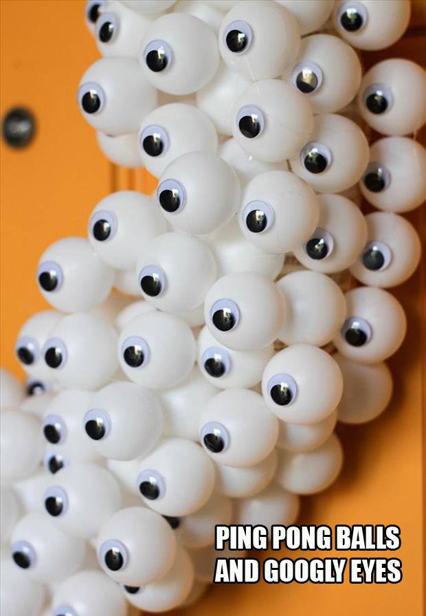 Simple Ping Pong Balls And Googly Eyes Decor Idea
