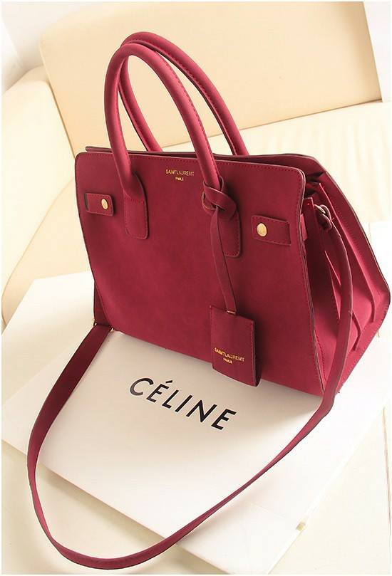 Specular Red Suede Tote Bag For Work