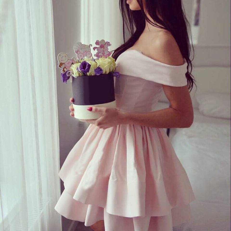 Baby Pink A-Line Short Dress