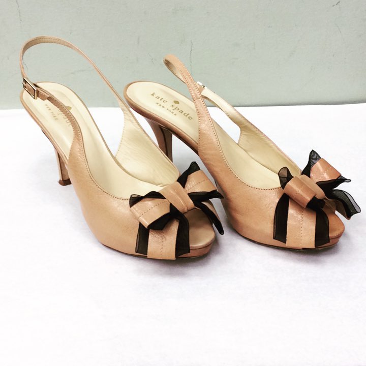Fantastic Open Toe Slingback Heels With Bow