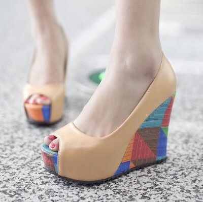 Fish Toe Colorful Platform Sandals