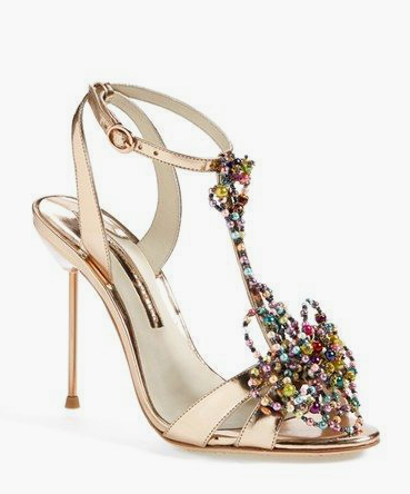 Glamorous Beaded T-Strap Pumps