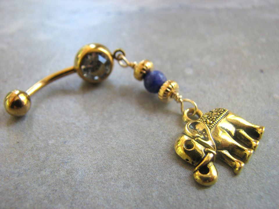 Gold & Titanium Belly Button Ring