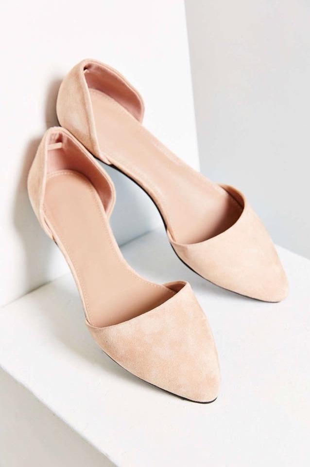 Nude Suede D'Orsay Flats